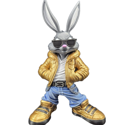 Street Style Bunny Figurine – Gold Edition Collectible