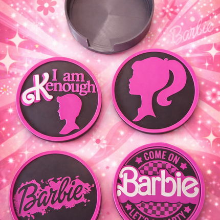 Barbie Style Coaster Set – 3D Printed (PLA+)