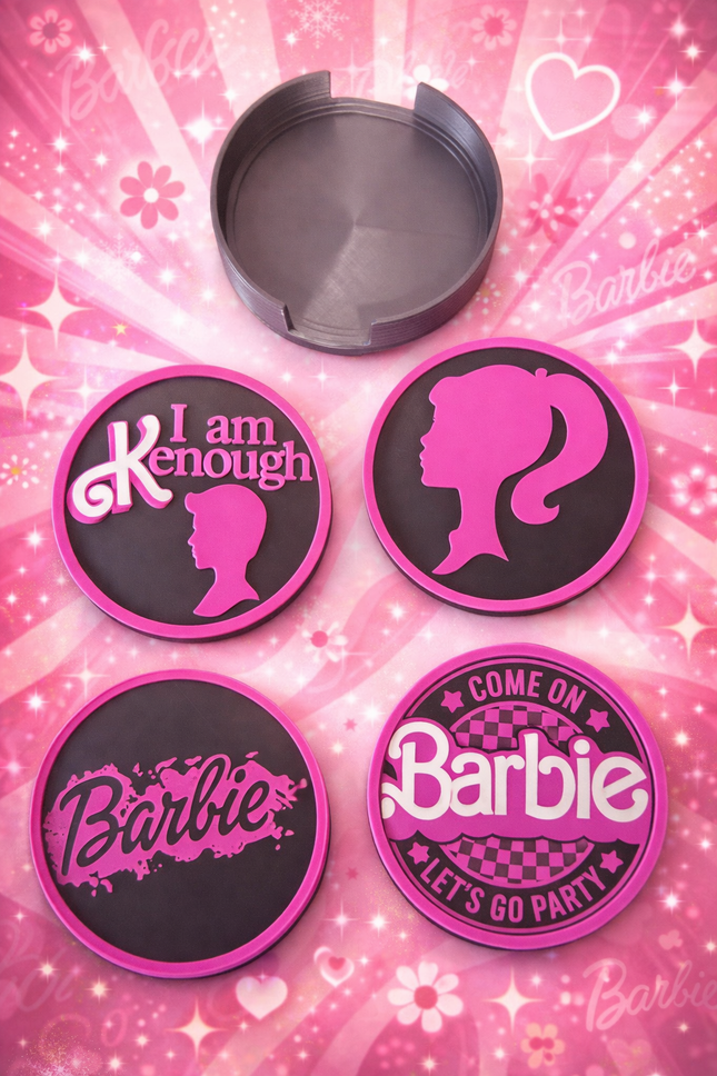 Barbie Style Coaster Set – 3D Printed (PLA+)