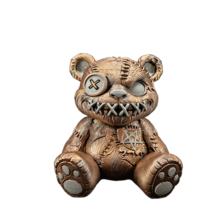 Gothic Stitched Teddy Bear – Hand Painted Horror Decor