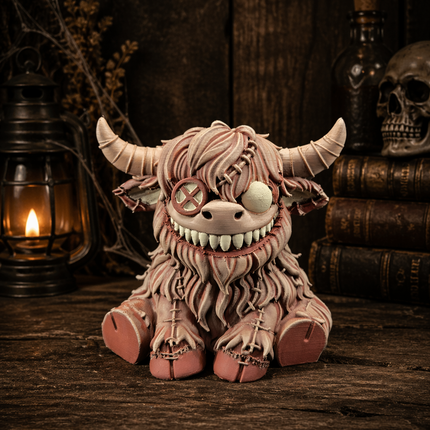 Disturbed Highland Cow – Creepy Cute Horror Figure