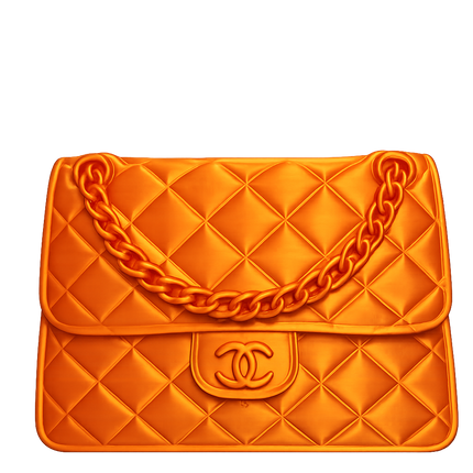 Designer-Inspired Quilted Handbag Vase – Luxury 3D Printed Home Décor (Orange)