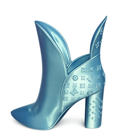 Designer Style Boot Vase | Silk PLA Decorative Home Accent (Blue)