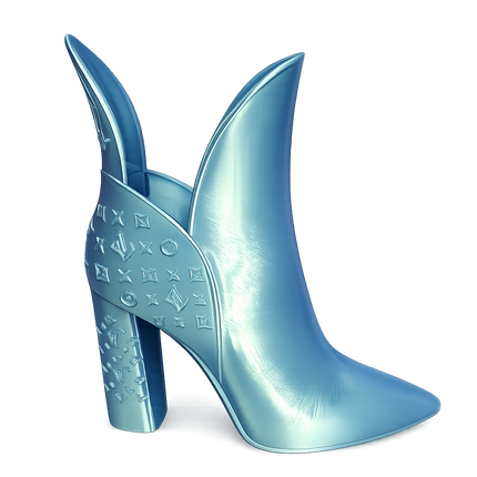 Designer Style Boot Vase | Silk PLA Decorative Home Accent (Blue)