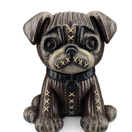 Bad Intentions Stitched Pug Figure – Hand Painted 3D Printed Horror Collectible