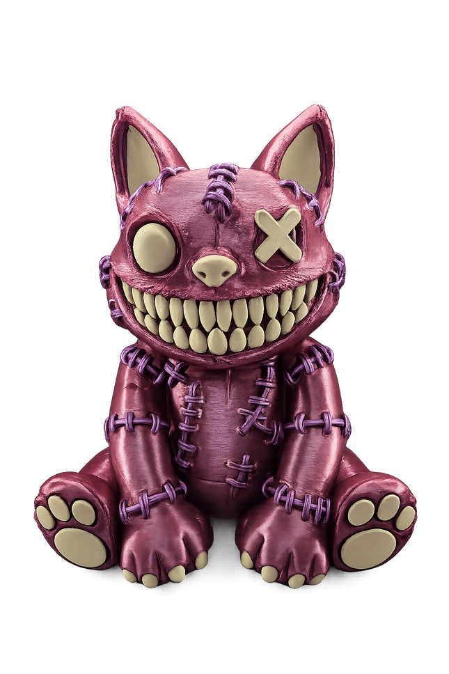 Creepy Stitch Cat Figure – Hand Painted 3D Printed Horror Collectible