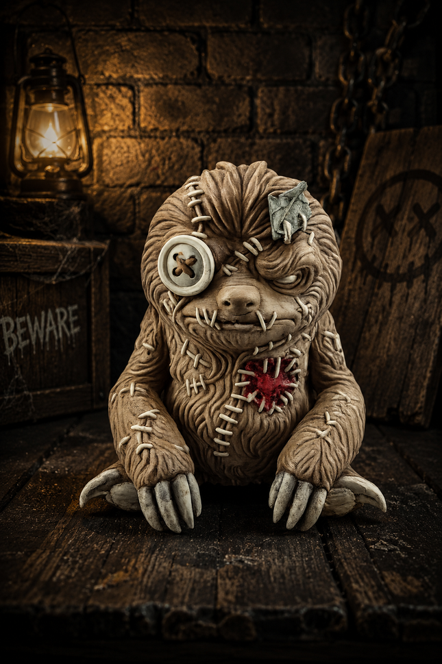Stitched Monster Creature – Hand Painted 3D Printed Horror Collectible