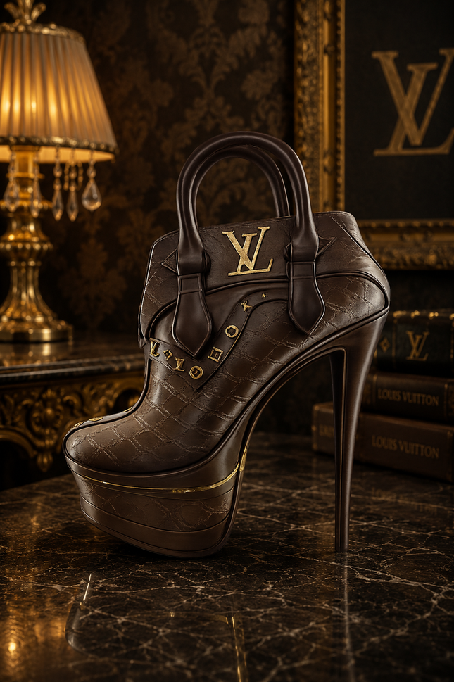 Luxury Inspired Handbag Heel Vase – Hand Painted 3D Printed Statement Décor