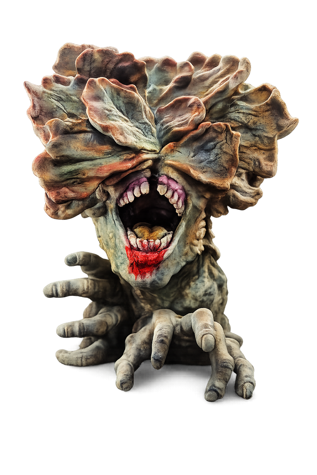 Clicker Mutated Horror Creature Display – Hand Painted 3D Printed Collectible