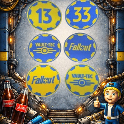Fallout-Inspired Coaster Set (6 Pack) – 3D Printed PLA+