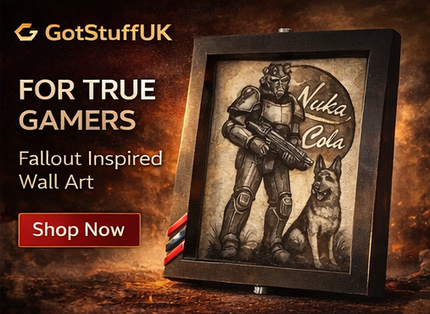 Fallout Inspired 3D Wall Art – Nuka Cola Soldier &amp; Dog Frame (PLA+) – 21cm x 16cm