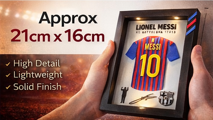 Lionel Messi 3D Printed Wall Art Frame – Barcelona #10 (PLA+) – 21cm x 16cm
