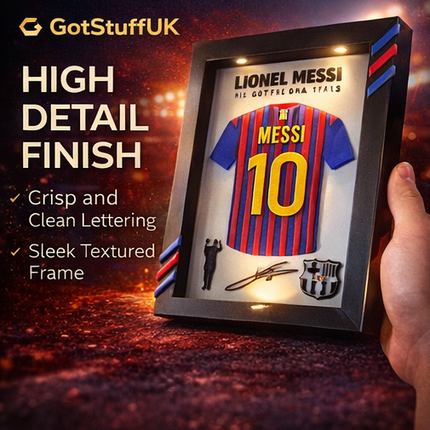 Lionel Messi 3D Printed Wall Art Frame – Barcelona #10 (PLA+) – 21cm x 16cm