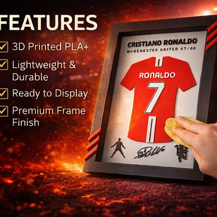 Cristiano Ronaldo 3D Printed Wall Art Frame – PLA+ (21cm x 16cm)