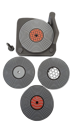 Retro Style Record Player Coaster Set – 3D Printed (PLA+)