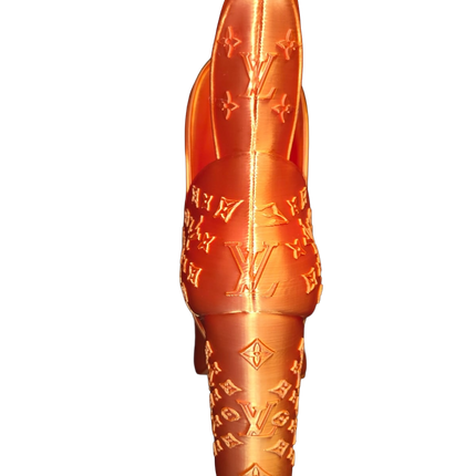 Designer Style Boot Vase | Silk PLA Decorative Home Accent (Orange)