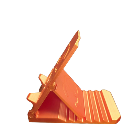 Premium Designer Phone Stand – 3D Printed Silk PLA+ Phone Holder (Orange)