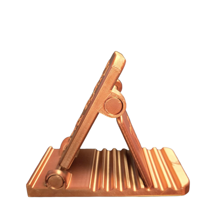 Designer Inspired Phone Holder – 3D Printed in Silk PLA+ (Copper)