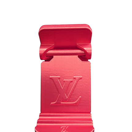 Designer Inspired Phone Holder – 3D Printed in Silk PLA+ (Red)