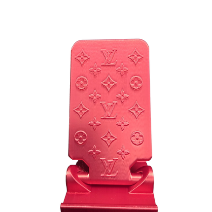 Designer Inspired Phone Holder – 3D Printed in Silk PLA+ (Red)