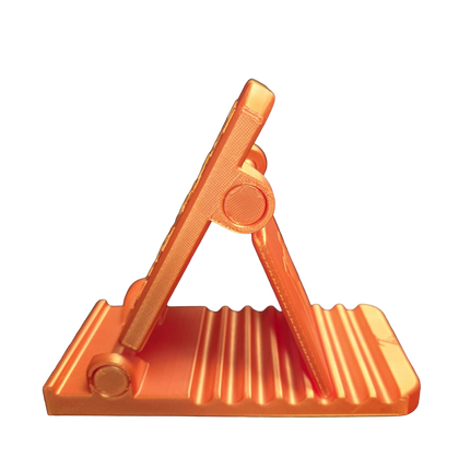 Designer Inspired Phone Holder – 3D Printed in Silk PLA+ (Orange)
