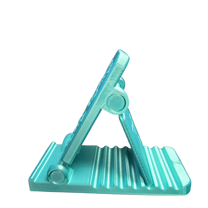 Designer Inspired Phone Holder – 3D Printed in Silk PLA+ (Teal)