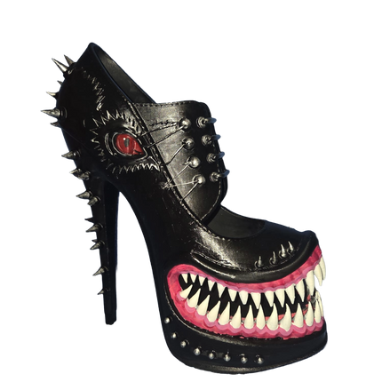 Gothic Monster High Heel Ornament – Horror-Inspired 3D Printed Décor (Black)