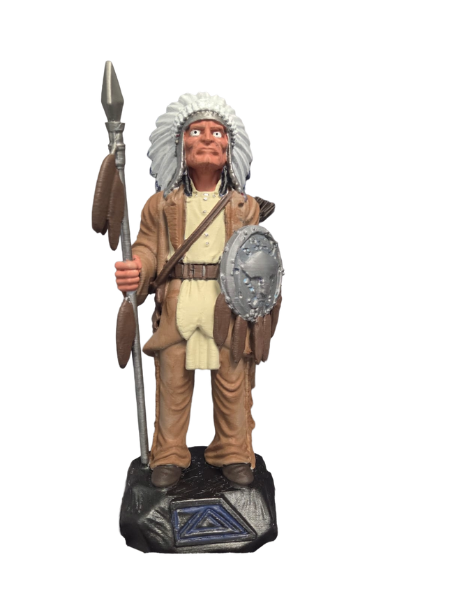 Native American Warrior Ornament – Hand Painted