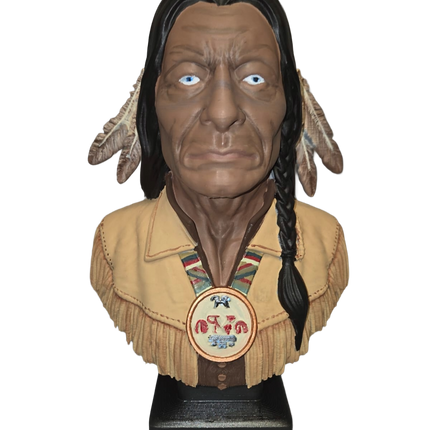Native American Warrior Bust – Hand Painted