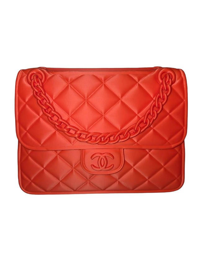Designer-Inspired Quilted Handbag Vase – Luxury 3D Printed Home Décor (RED)