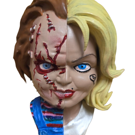 Split Horror Couple Bust – Hand Painted