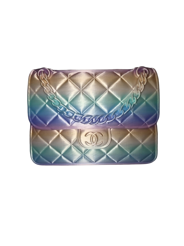 Designer-Inspired Quilted Handbag Vase – Luxury 3D Printed Home Décor (Tri Colour)