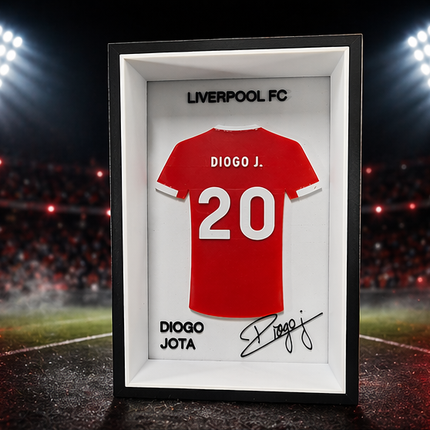 Liverpool FC Inspired 3D Printed Shirt Frame – Personalised Football Wall Art