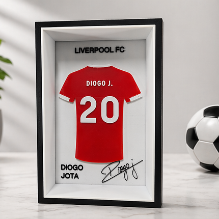 Liverpool FC Inspired 3D Printed Shirt Frame – Personalised Football Wall Art