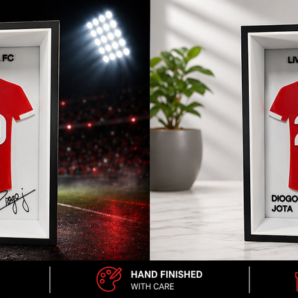 Liverpool FC Inspired 3D Printed Shirt Frame – Personalised Football Wall Art