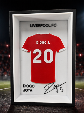 Liverpool FC Inspired 3D Printed Shirt Frame – Personalised Football Wall Art