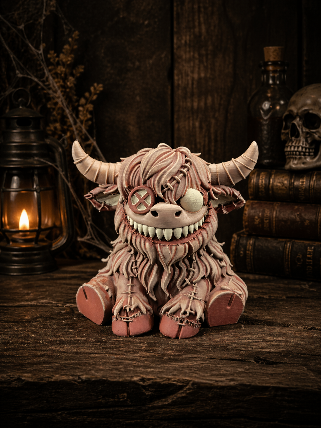 Disturbed Highland Cow – Creepy Cute Horror Figure - Image 2