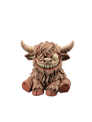 Disturbed Highland Cow – Creepy Cute Horror Figure