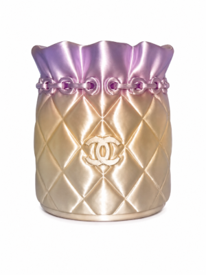 Designer-Inspired Quilted Brush & Pen Holder | Luxury Silk PLA+ 3D Printed Makeup Organiser & Desk Accessory (Pink/Purple)