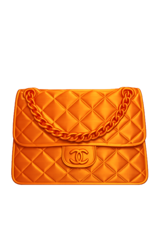 Designer-Inspired Quilted Handbag Vase – Luxury 3D Printed Home Décor (Orange)