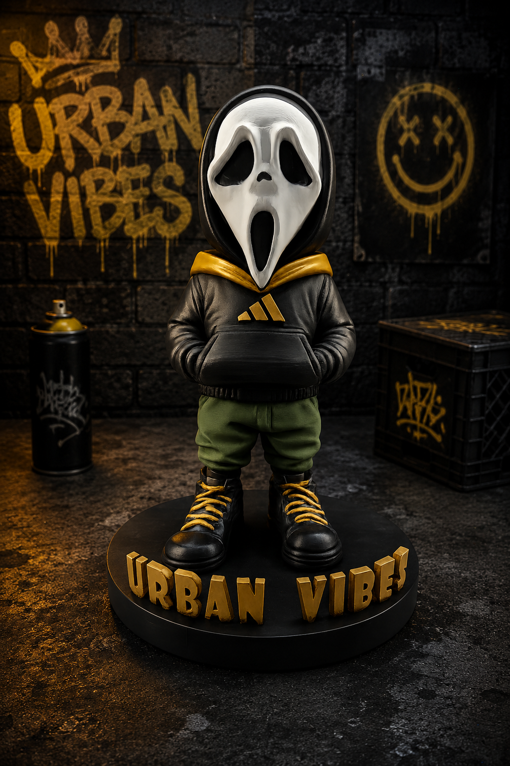 Urban Vibes Scream Mask Figure – Hand Painted 3D Printed Collectible - Image 2
