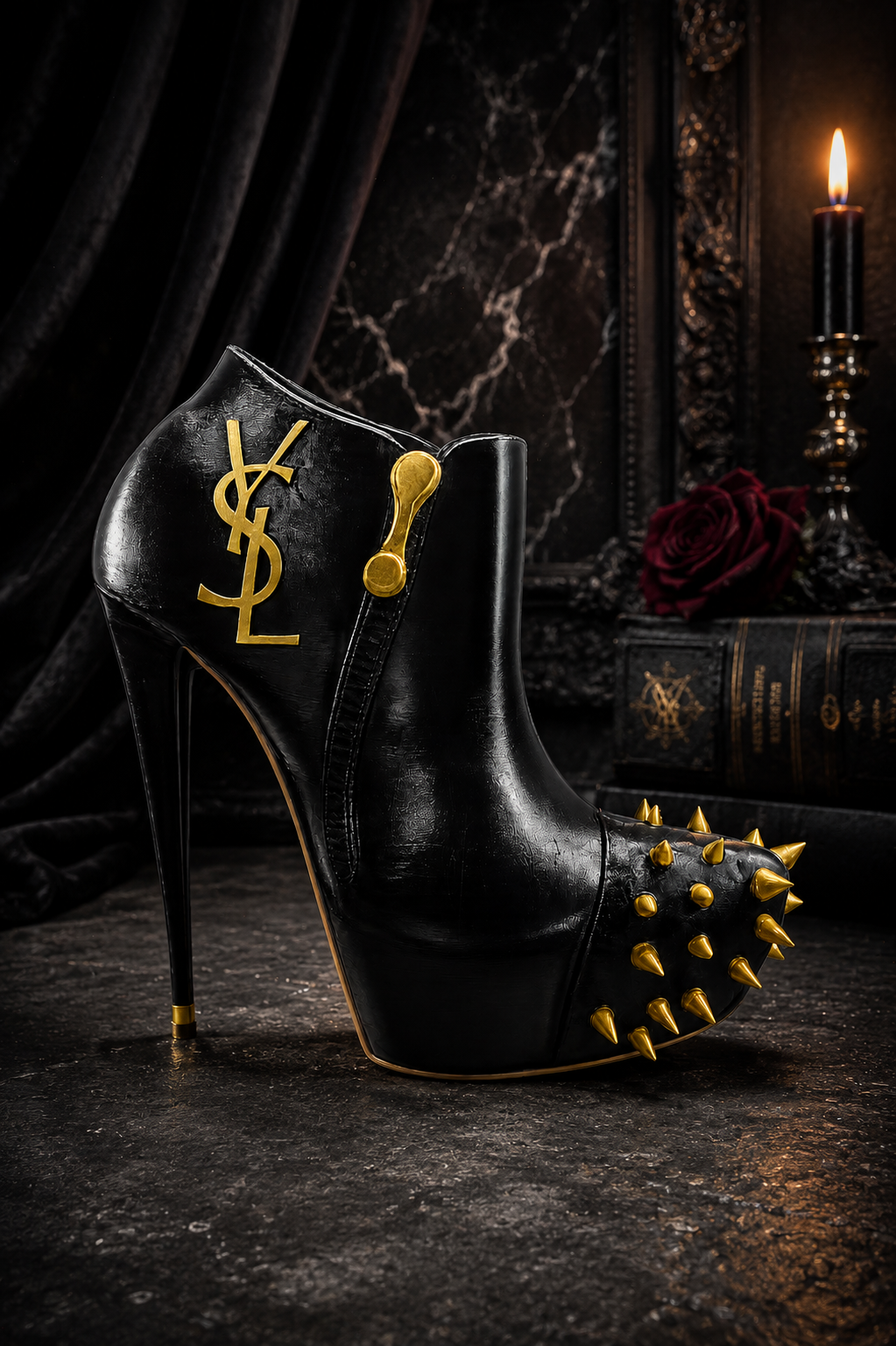 Luxury Inspired Spike Heel Vase – Hand Painted 3D Printed Statement Décor - Image 3