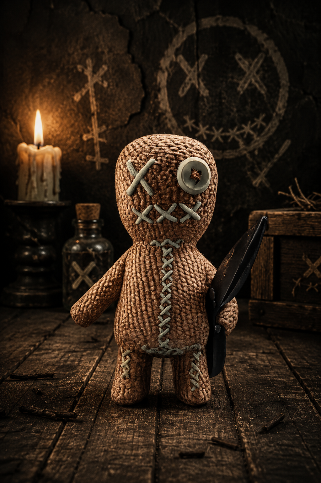 Creepy Stitch Doll Figure – Hand Painted 3D Printed Horror Collectible - Image 4