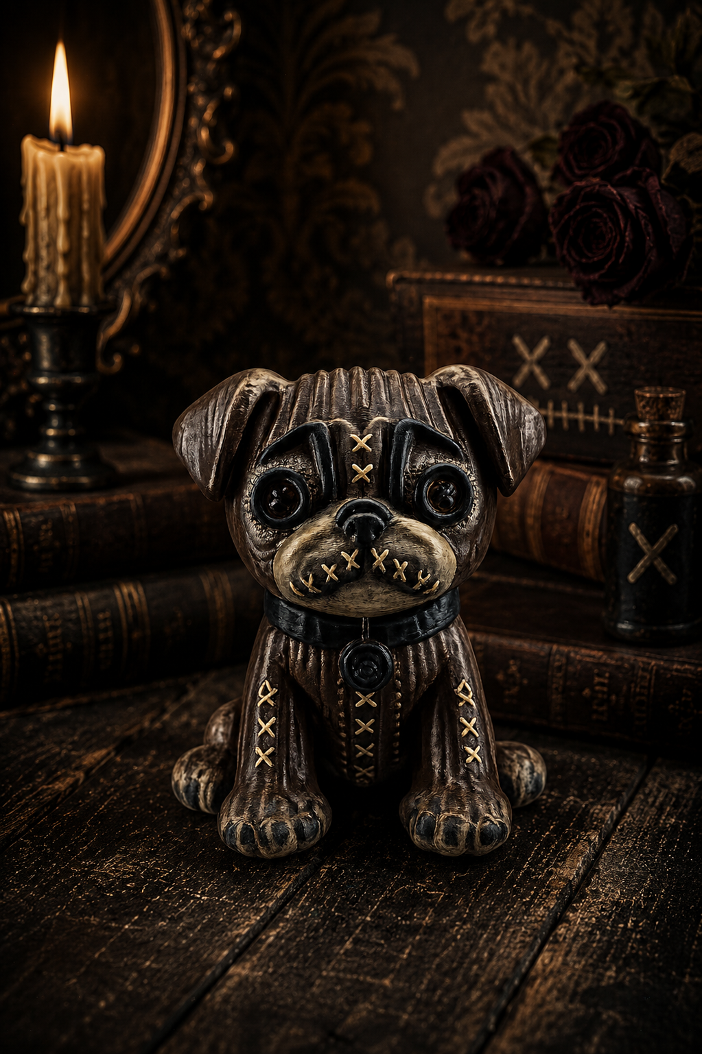 Bad Intentions Stitched Pug Figure – Hand Painted 3D Printed Horror Collectible - Image 5