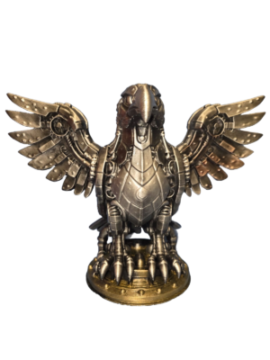 Steampunk Mechanical Eagle Ornament – Metallic Silver Finish