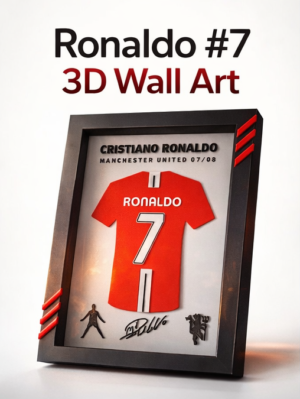 Cristiano Ronaldo 3D Printed Wall Art Frame – PLA+ (21cm x 16cm)