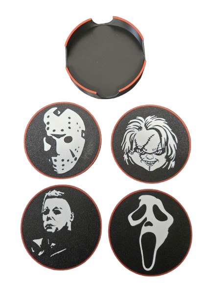 Horror Coaster Set – Michael, Jason, Chucky & Ghost Face (PLA+) - Image 3