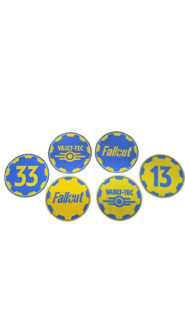 Fallout-Inspired Coaster Set (6 Pack) – 3D Printed PLA+ - Image 2