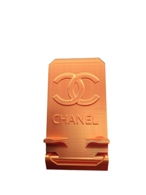 Premium Designer Phone Stand – 3D Printed Silk PLA+ Phone Holder (Orange)