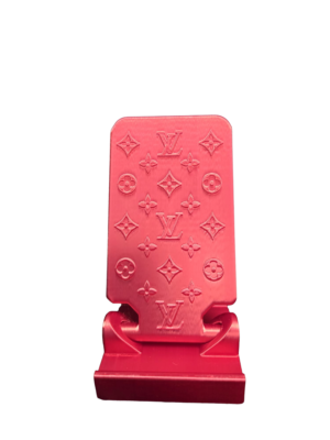 Designer Inspired Phone Holder – 3D Printed in Silk PLA+ (Red)